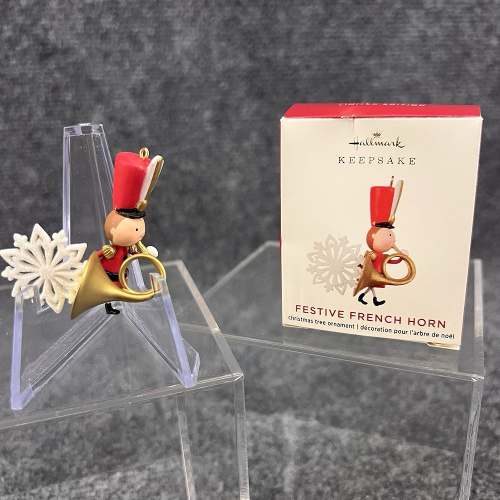 2020 Hallmark Festive French Horn Limited Edition Miniature Ornament LPR3441